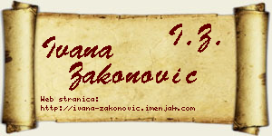 Ivana Zakonović vizit kartica